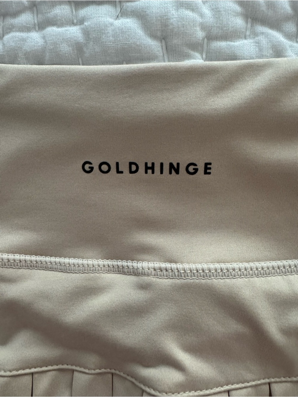 Gold Hinge Pleated Tennis Skirt - Beige/light peachy color, sz Medium. EUC - Picture 3 of 6